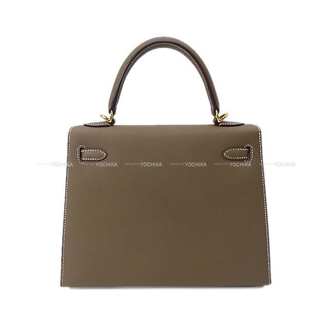 HERMES エルメス ハンドバッグ ケリー25 外縫い エトープ(エトゥープ) エプソン ゴールド金具 新品