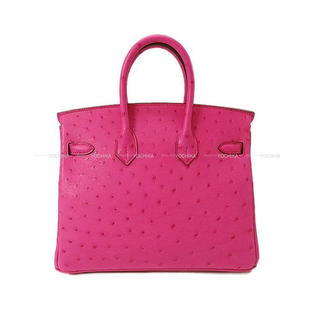 HERMES エルメス ハンドバッグ バーキン25 ローズティリアン オーストリッチ シルバー金具 新品