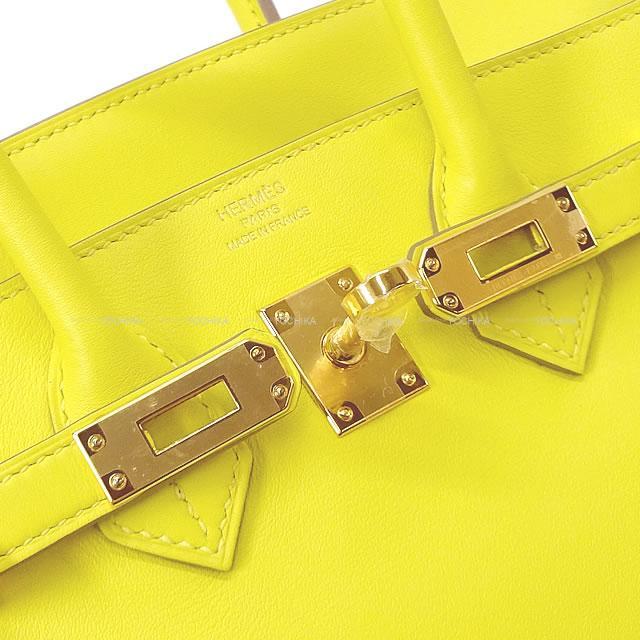 HERMES エルメス ハンドバッグ バーキン25 ライム スイフト ゴールド金具 新品
