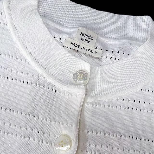 HERMES エルメス パンチング カーディガン ''MAILLE FLUIDE A JOUREE'' ＃34 新品未使用