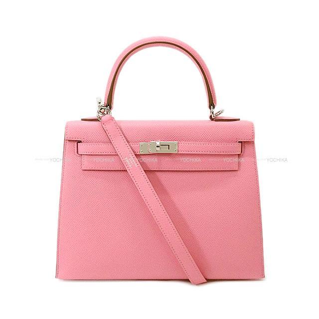 HERMES エルメス ハンドバッグ ケリー25 外縫い ローズコンフェッティ エプソン シルバー金具 新品