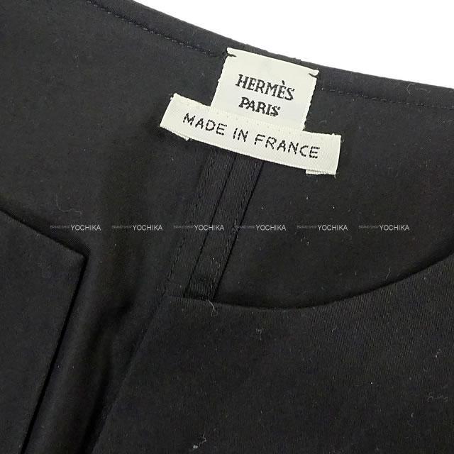 HERMES エルメス シェーヌダンクル付き 半袖 ボレロ風 ノーカラー ワン
