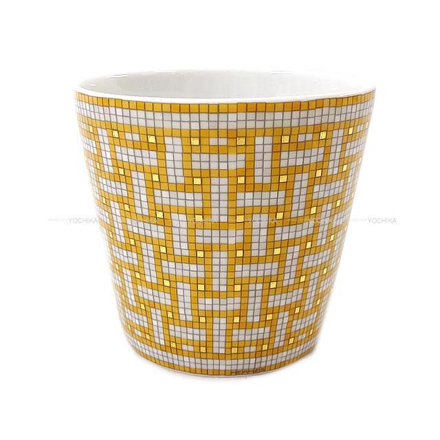 HERMES エルメス ポーセリン マグカップ 190ml "モザイク 24" ゴールド 陶器 新品