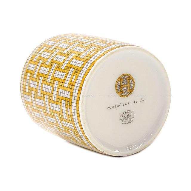 HERMES エルメス ポーセリン マグカップ 190ml "モザイク 24" ゴールド 陶器 新品
