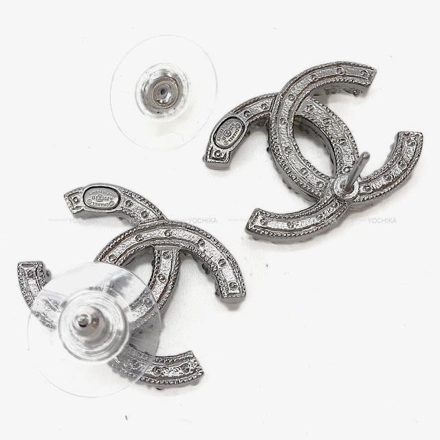 2020年 CHANEL シャネル ラインストーン ミニパール ココマーク ピアス AB4797 メタルシルバー金具 新品