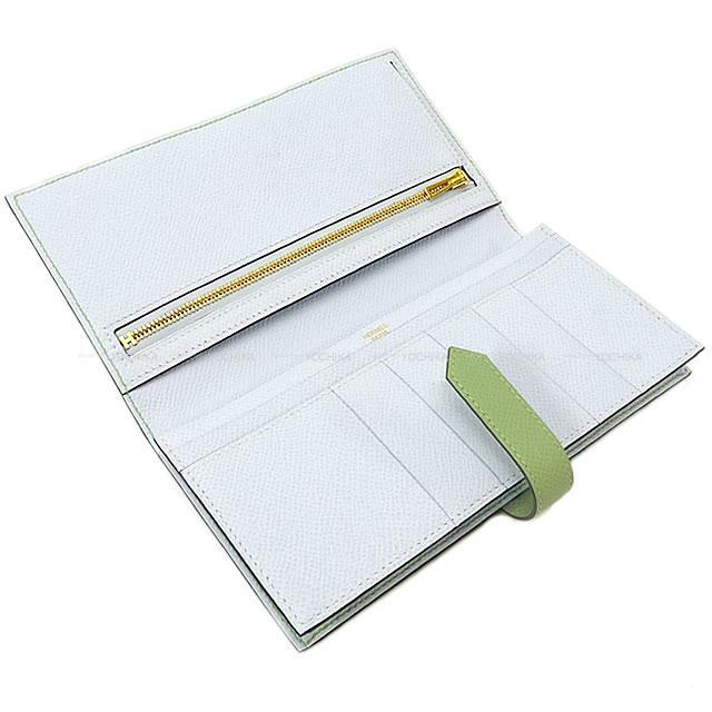 HERMES エルメス 長財布 ベアンスフレ ヴェルソ ヴェールクリケット/