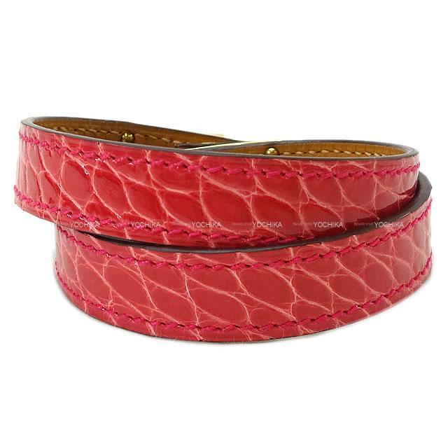 【HERMES】ケリー クロコダイル ブレスレット バングル エルメスケリー ブレスレット ドゥブルトゥール 黒 ゴールド金具