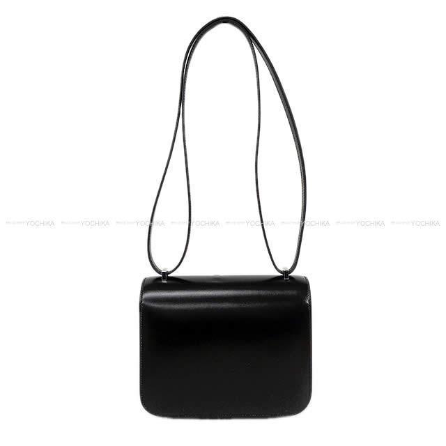 HERMES エルメス ショルダーバッグ コンスタンス3 ミニ 18 黒(ブラック) ボックスカーフ シルバー金具 新品