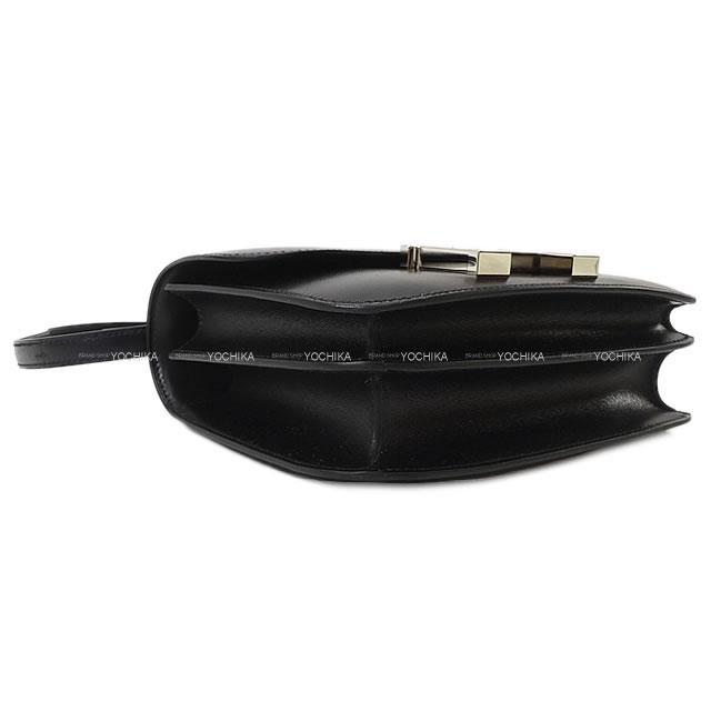 HERMES エルメス ショルダーバッグ コンスタンス3 ミニ 18 黒(ブラック) ボックスカーフ シルバー金具 新品