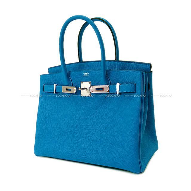 HERMES エルメス ハンドバッグ バーキン30 ブルーザンジバル トゴ シルバー金具 新品