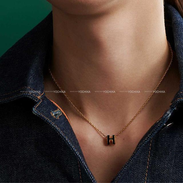 HERMES エルメス ネックレス ミニ ポップアッシュ ペンダント 黒 