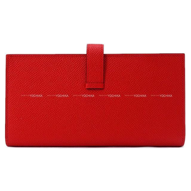 HERMES エルメス 長財布 ベアンスフレ ルージュドゥクー エプソン