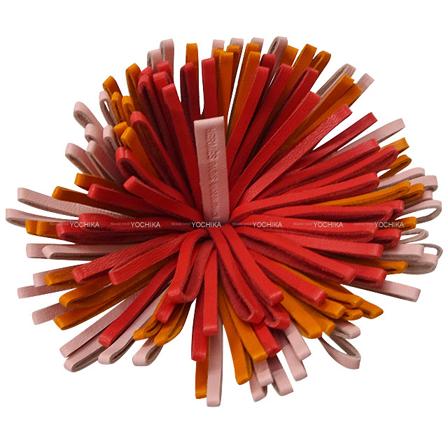 HERMES エルメス キーホルダー カルメン トリコロール ローズサクラ