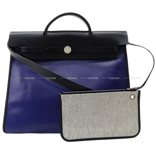 エルメス ショルダーバッグ エールバッグ ジップ 39 ブルーアンクル/黒