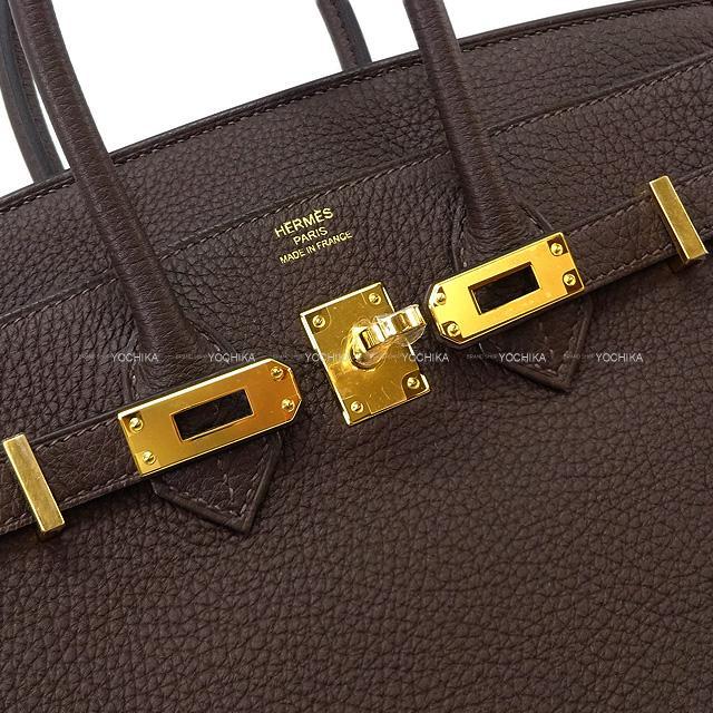 HERMES エルメス ハンドバッグ バーキン25 エベンヌ トゴ ゴールド金具 新品