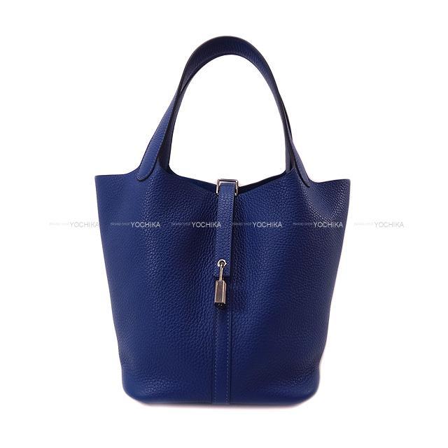 HERMES エルメス ハンドバッグ ピコタンロック 22 MM ブルーサフィール