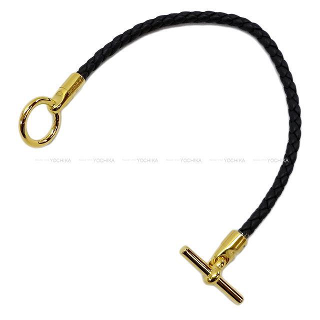 エルメス ブレスレット "GLENAN グレナン" #T1 黒 スイフト ゴールド金具 新品
