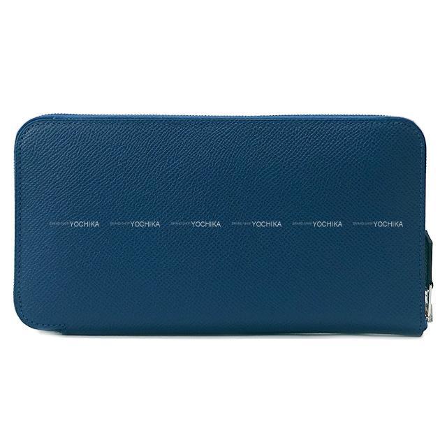 HERMES エルメス 長財布 アザップロング ディープブルー エプソン シルバー金具 新品
