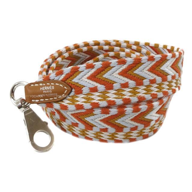 HERMES エルメス ハンドバッグ バンドリエール 25mm 105cm サングル アレグロ コーネリアン/白/ゴールド トワル/スイフト シルバー金具 Y刻印 新品 HERMES エルメス ハンドバッグ バンドリエール 25mm 105cm サングル アレグロ コーネリアン/白/ゴールド トワル/スイフト シルバー金具 Y刻印 新品