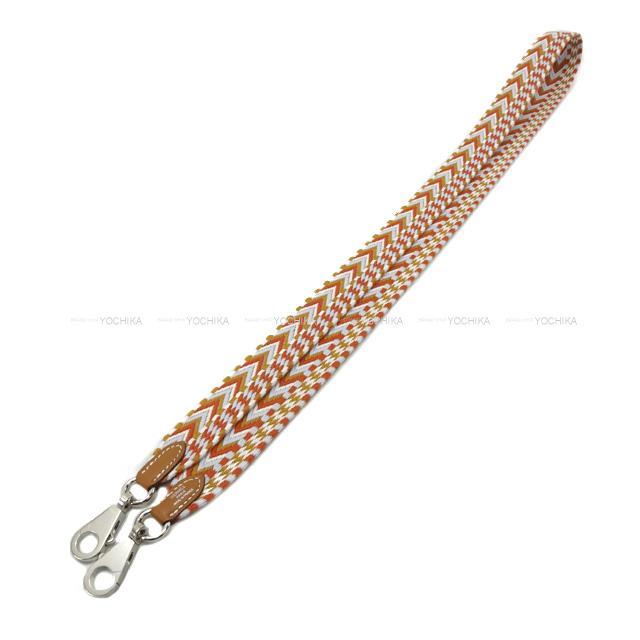 HERMES エルメス ハンドバッグ バンドリエール 25mm 105cm サングル アレグロ コーネリアン/白/ゴールド トワル/スイフト シルバー金具 Y刻印 新品 HERMES エルメス ハンドバッグ バンドリエール 25mm 105cm サングル アレグロ コーネリアン/白/ゴールド トワル/スイフト シルバー金具 Y刻印 新品