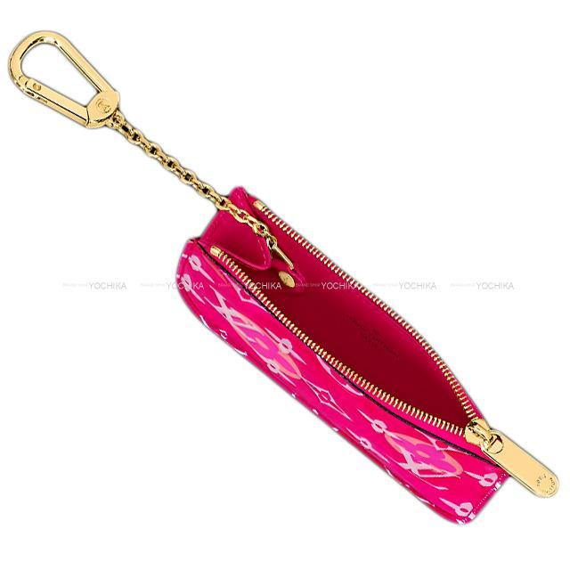 ルイ・ヴィトン フローラルプリント コインケース "ポシェットクレ" フューシャ モノグラムヴェルニ M90586 新品