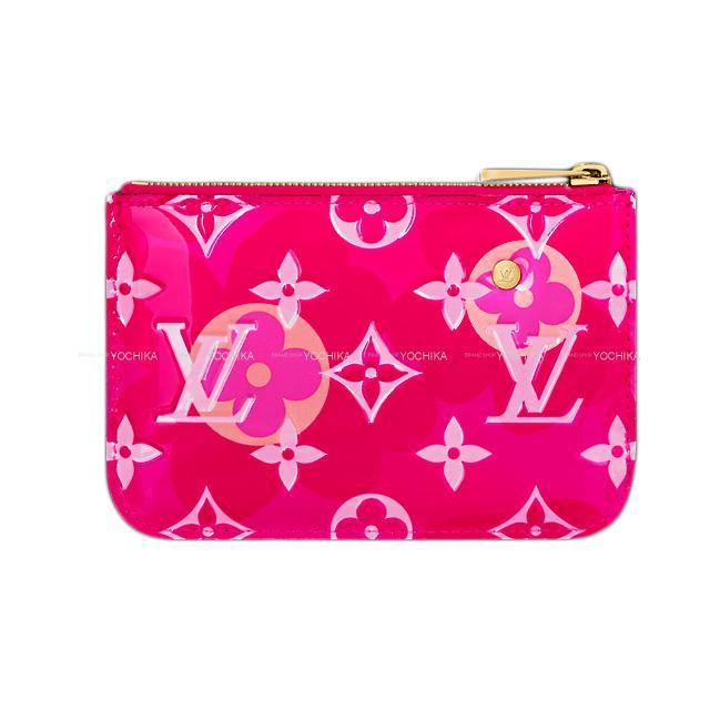ルイ・ヴィトン フローラルプリント コインケース "ポシェットクレ" フューシャ モノグラムヴェルニ M90586 新品