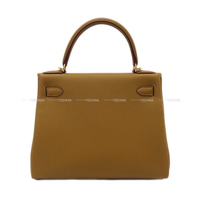 HERMES エルメス ショルダーバッグ ケリー28 内縫い ブロンズドレ トゴ
