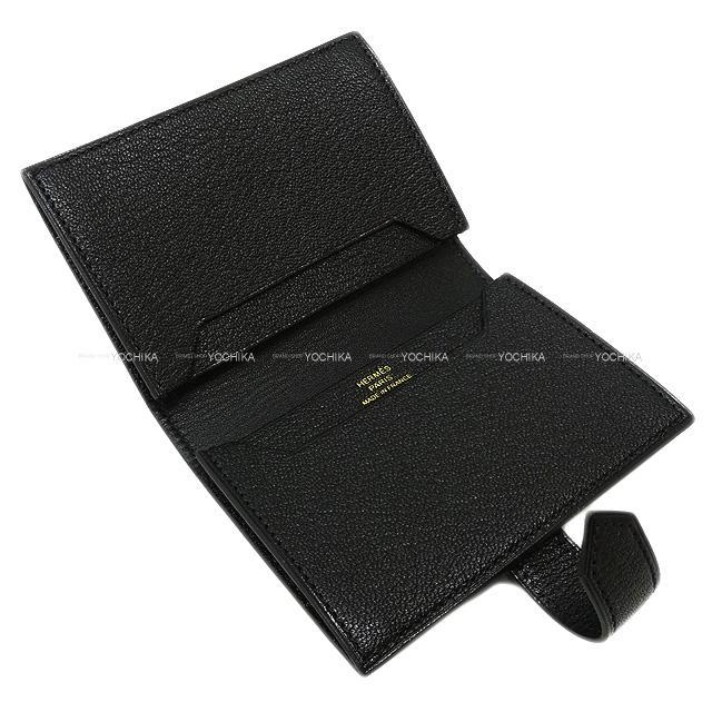 HERMES エルメス ベアン カードケース 名刺入れ 黒(ブラック) シェーブル ゴールド金具 新品