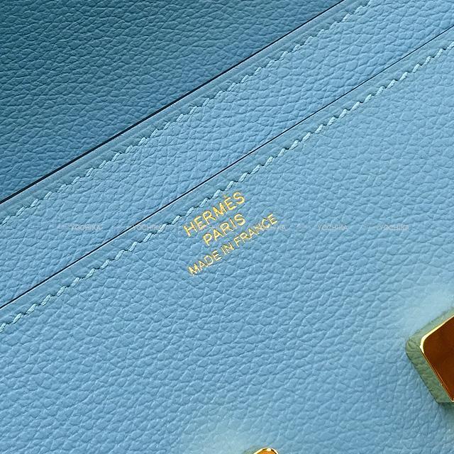 HERMES エルメス 長財布 コンスタンスロング ブルーデュノール エバーカラー ゴールド金具 新品未使用