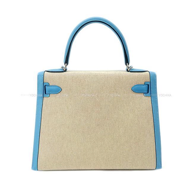 HERMES エルメス ハンドバッグ ケリー28 内縫い ブルーデュ