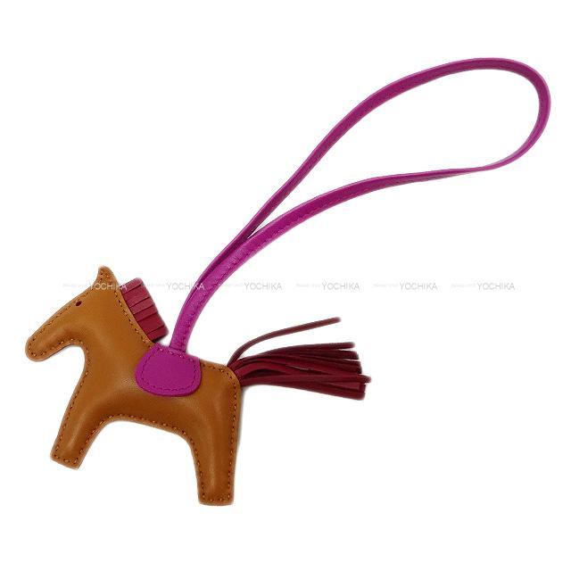 HERMES エルメス バッグチャーム ロデオ PM ゴールド/ローズ