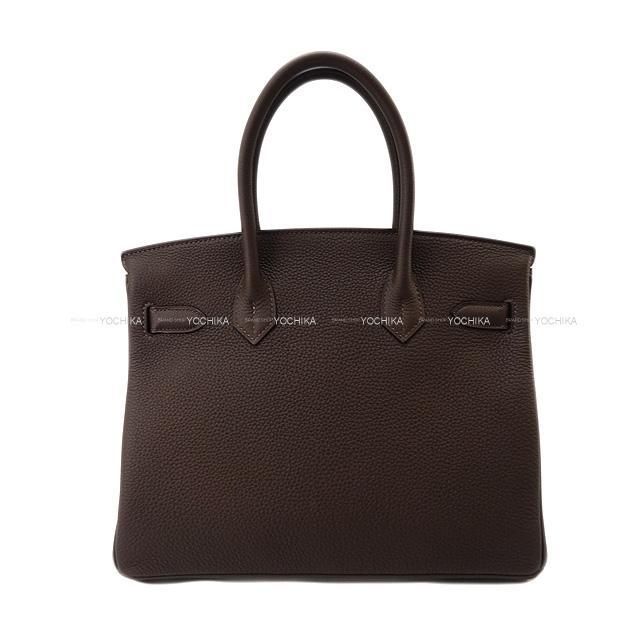 エルメス ハンドバッグ バーキン30 ヴェルソ エベンヌXゴールド トゴ シルバー金具 新品