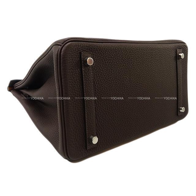エルメス ハンドバッグ バーキン30 ヴェルソ エベンヌXゴールド トゴ シルバー金具 新品
