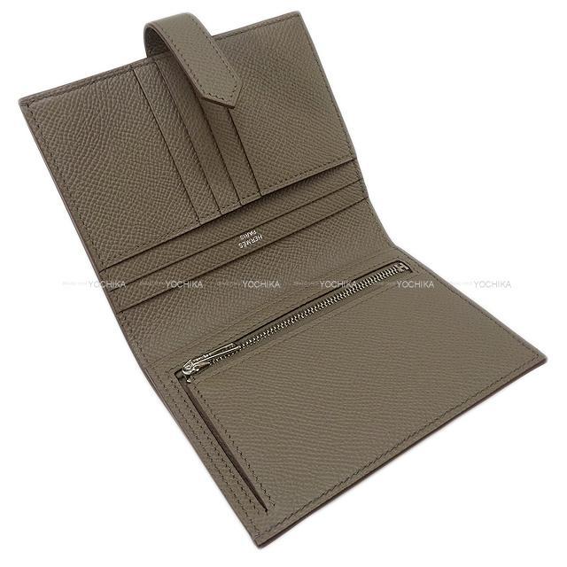 HERMES エルメス 財布 ベアンコンパクト エタン エプソン ローズゴールド金具 新品