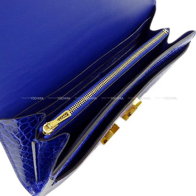 HERMES エルメス 長財布 コンスタンス ロング ローズシェラザード クロコダイル アリゲーターシャイニー ゴールド金具