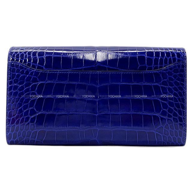 HERMES エルメス 長財布 コンスタンス ロング ローズシェラザード クロコダイル アリゲーターシャイニー ゴールド金具