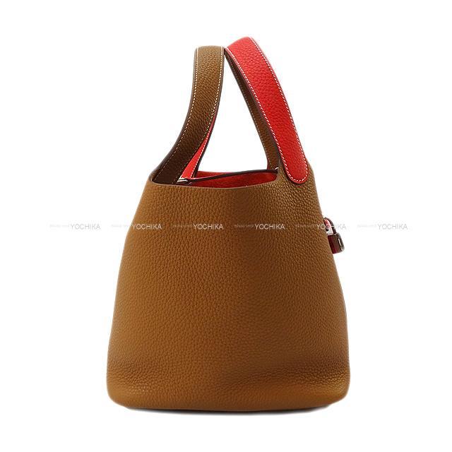 HERMES エルメス ハンドバッグ ピコタンロック 22 MM カザック ルージュドゥクール/ゴールド 新品