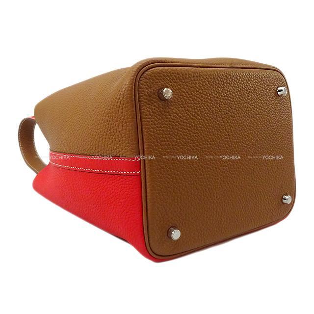 HERMES エルメス ハンドバッグ ピコタンロック 22 MM カザック ルージュドゥクール/ゴールド 新品