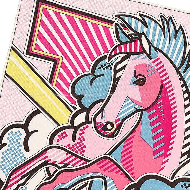 HERMES エルメス スカーフ カレ45 ガヴロッシュ ペガサスポップ ローズ 