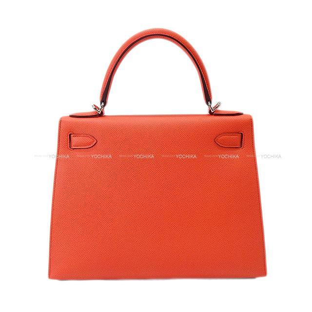 HERMES エルメス ハンドバッグ ケリー28 外縫い ローズアザレ エプソン シルバー金具 新品