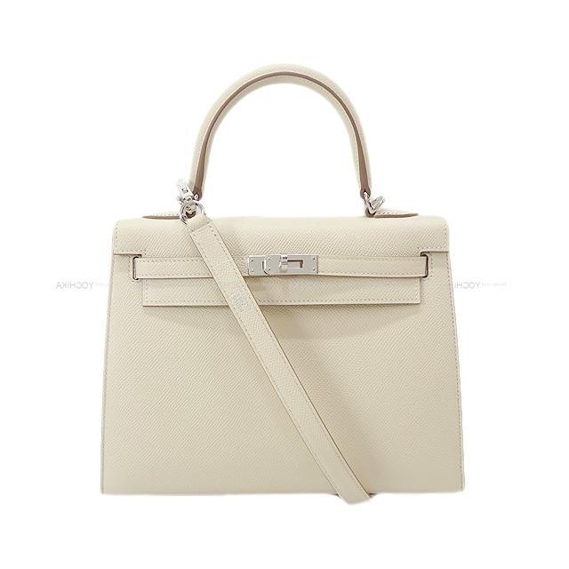 HERMES エルメス ハンドバッグ ケリー25 外縫い アネモネ エプソン シルバー金具 新品
