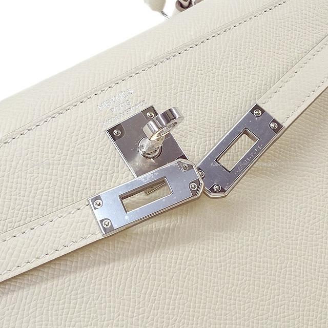 HERMES エルメス ハンドバッグ ケリー25 外縫い アネモネ エプソン シルバー金具 新品