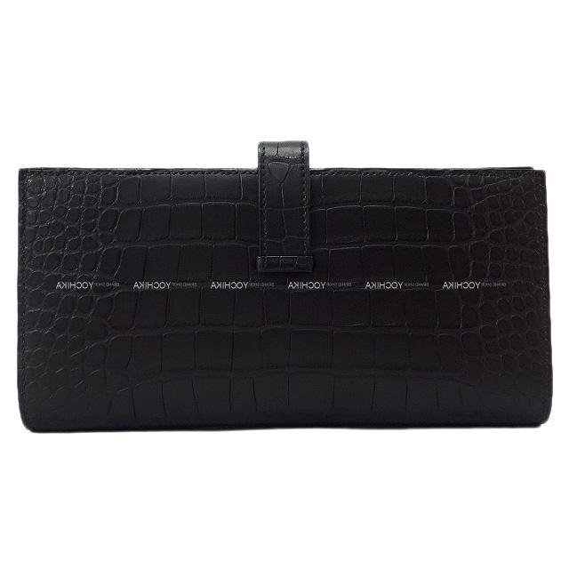 HERMES エルメス 財布 ベアン クラシック 黒(ブラック) クロコダイルアリゲーターマット ローズゴールド金具 新品
