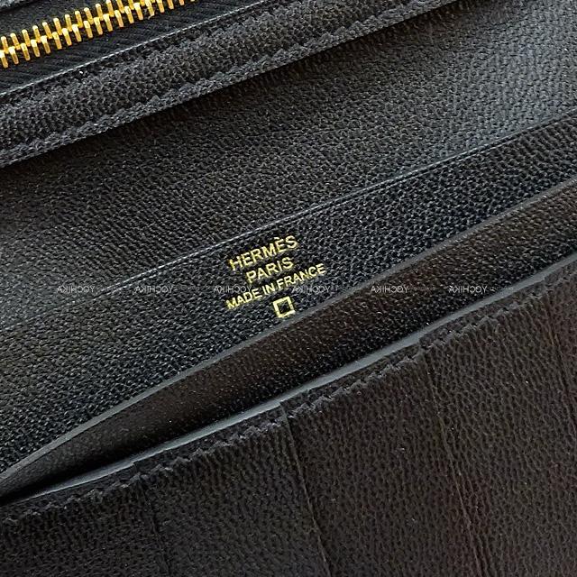 HERMES エルメス 財布 ベアン クラシック 黒(ブラック) クロコダイルアリゲーターマット ローズゴールド金具 新品
