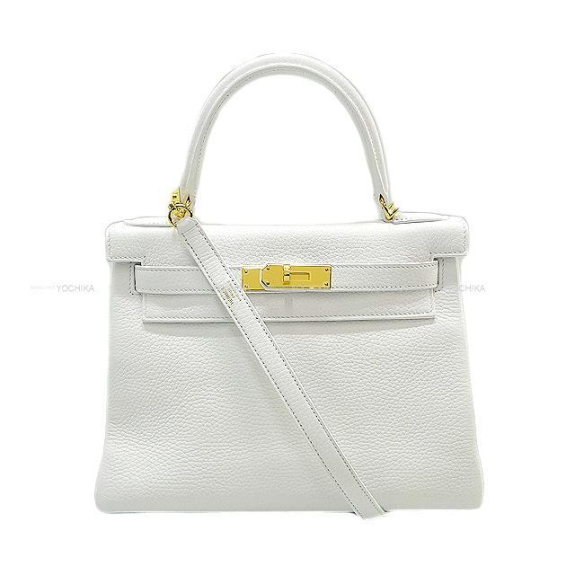 HERMES エルメス ハンドバッグ ケリー28 内縫い 白(ホワイト) トリヨン