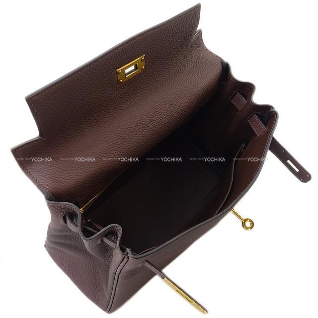 HERMES エルメス ハンドバッグ ケリー28 内縫い ショコラ トゴ ゴールド金具 新品