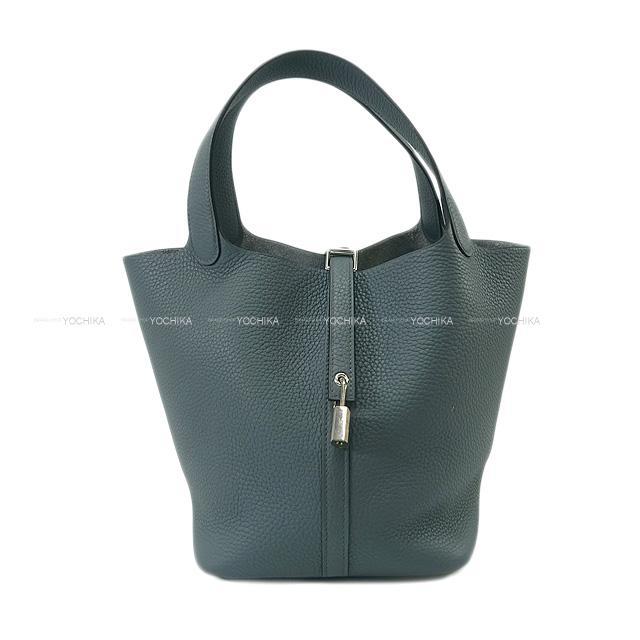 HERMES エルメス ハンドバッグ ピコタンロック 22 MM ブルーオラージュ トリヨン シルバー金具 新品