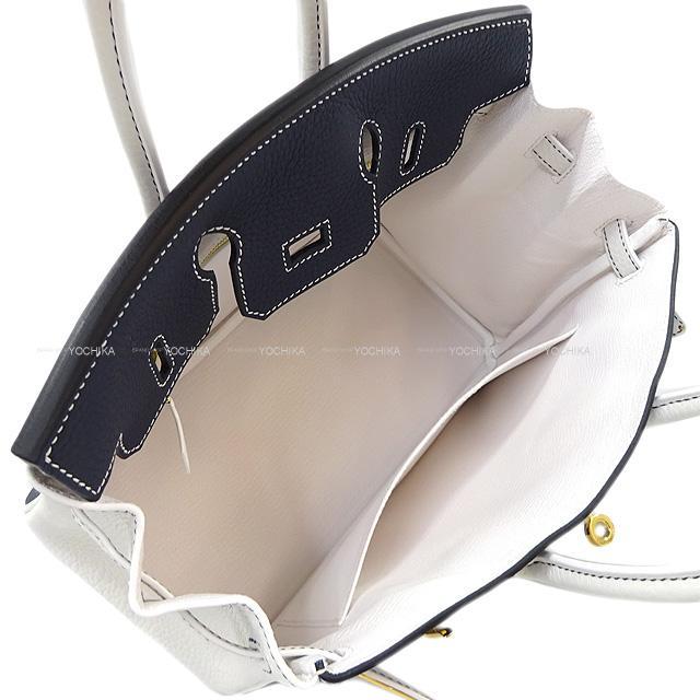 HERMES エルメス バーキン25 スペシャルオーダーブルーニュイ/白(ホワイト) トリヨン ゴールド金具 新品