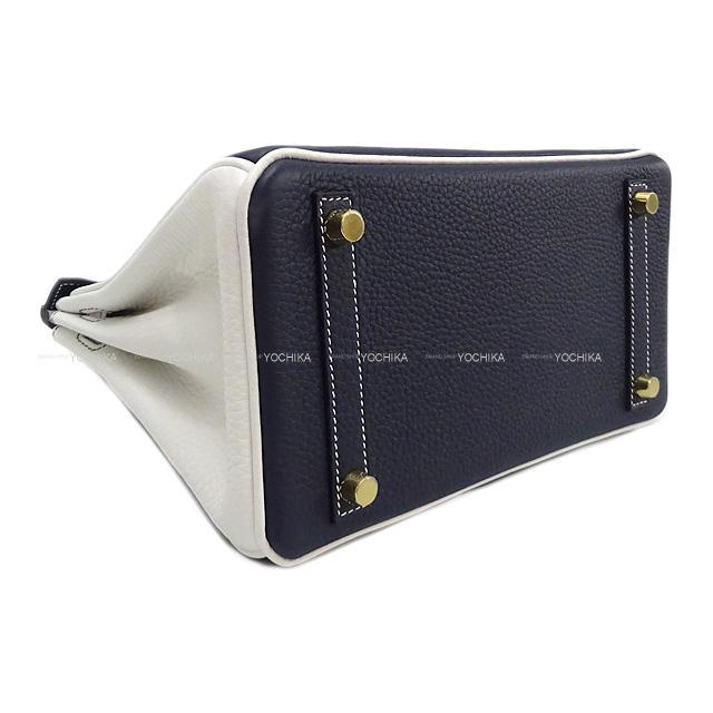 HERMES エルメス バーキン25 スペシャルオーダーブルーニュイ/白(ホワイト) トリヨン ゴールド金具 新品