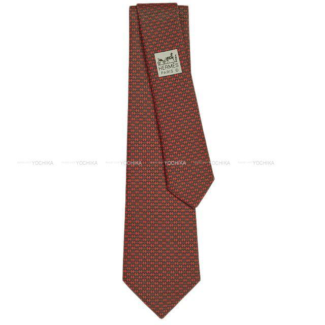 HERMES エルメス ネクタイ "AMAZING" アントラシットXテラコッタ シルク100% 新品